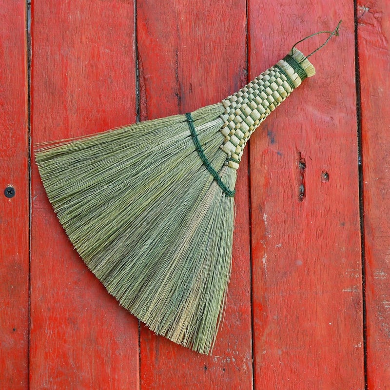 AW BROOMS Small Whisk Broom9.5 Handheld Brush Whisks Away Dust, Dirt & Debris Brush Hanger for Easy Storage Perfect for Indor Outdoor and Car - Short of Asian Whisk Broom (Soft Broom Thai) - Image 2